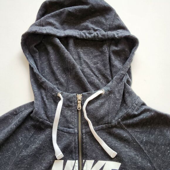 Nike Full Zipper Front Grey Hooded Sweatshirt Size XS - Picture 3 of 10